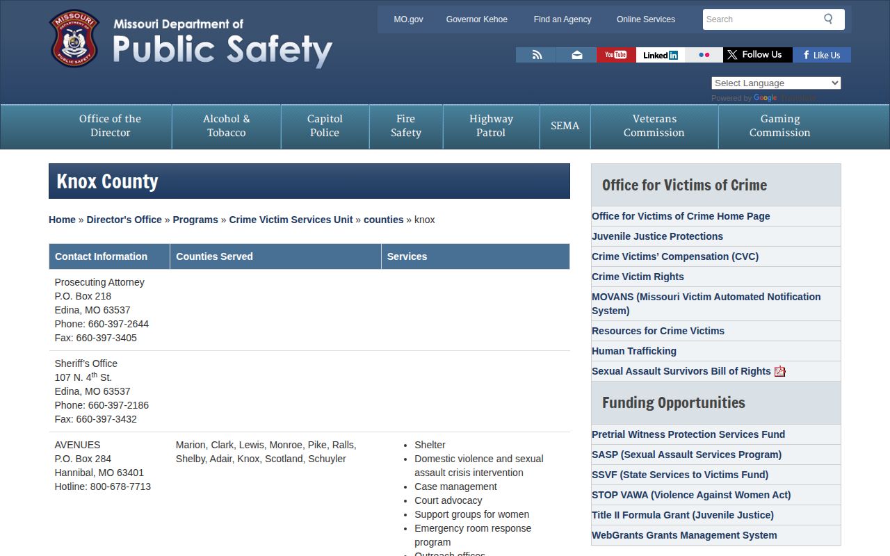 Knox County custody record notifications through the official MOVANS route