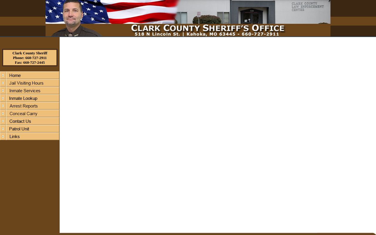 Knox County current custody record route through the official Clark County roster