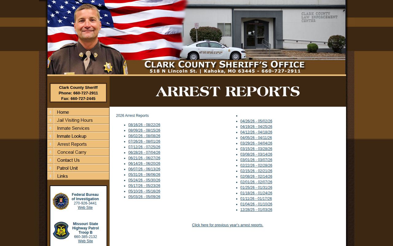 Knox County booking record fallback through official Clark County arrest reports